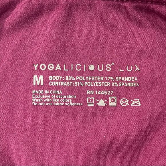 Yogalicious Womens Wine‎ Colored Spandex High Waist Bike Shorts Size MD - Picture 6 of 8